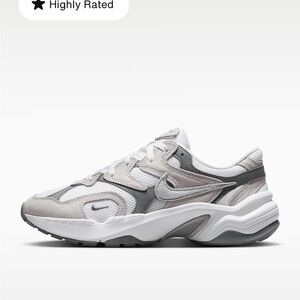 Nike Women’s AL8 size 7.5. NWT in box. White and gray sneaker.